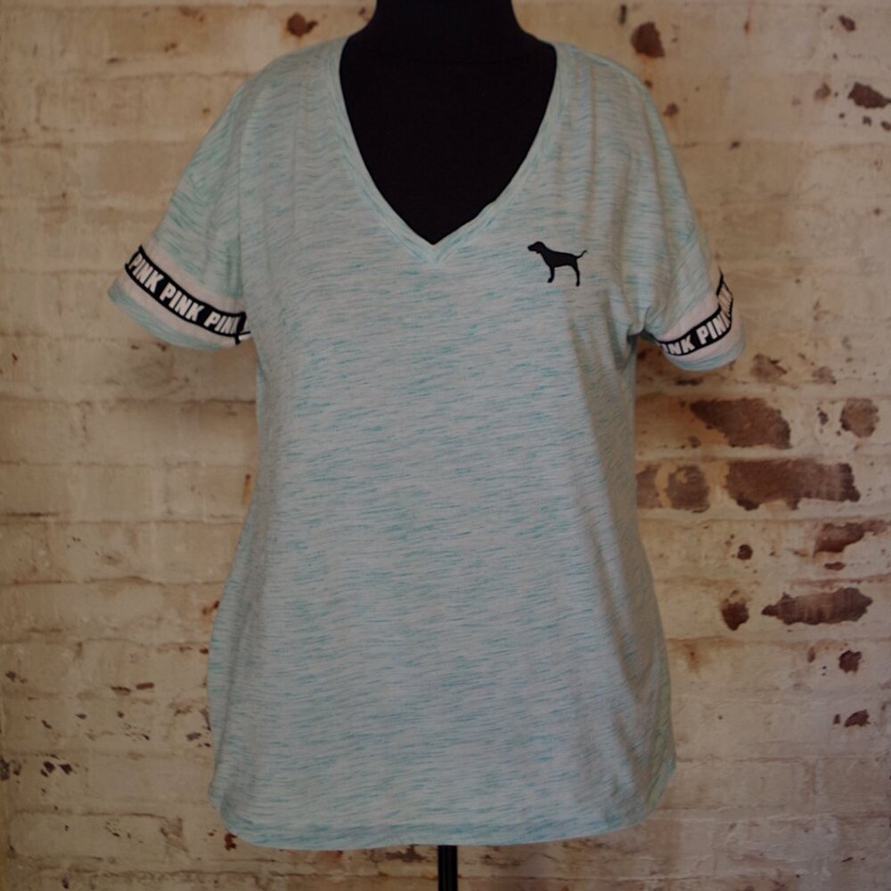 VS PINK Mint Green V-Neck Tee